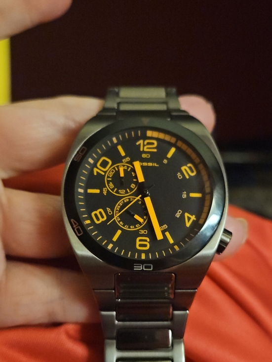 Fossil Other - Fossil Men's Black and Orange Stainless Steel Chronograph Watch
